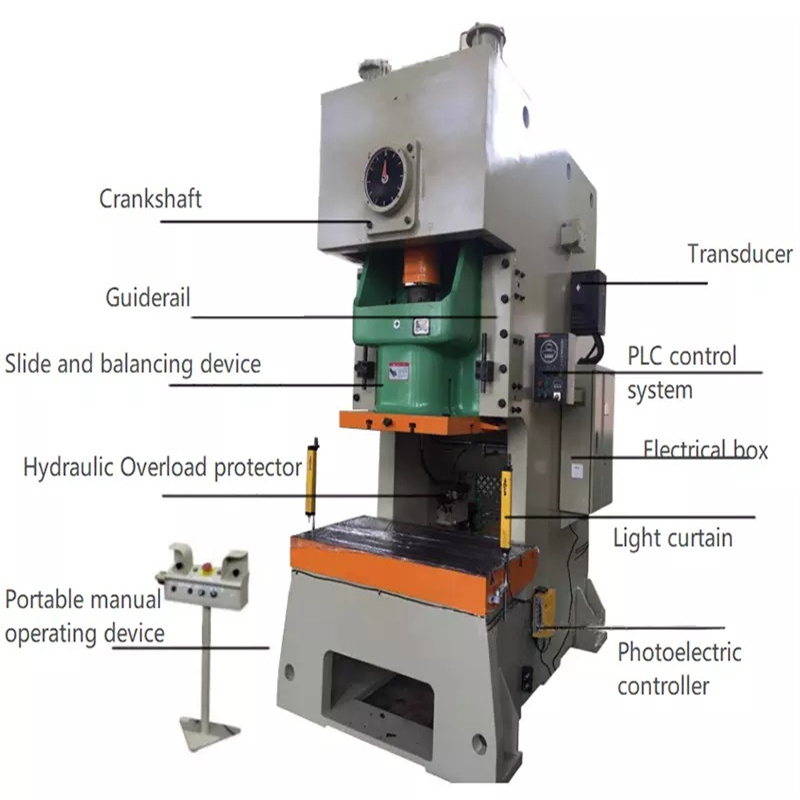 Didelio tikslumo pneumatinė vieno alkūninio štampavimo galios preso perforavimo mašina