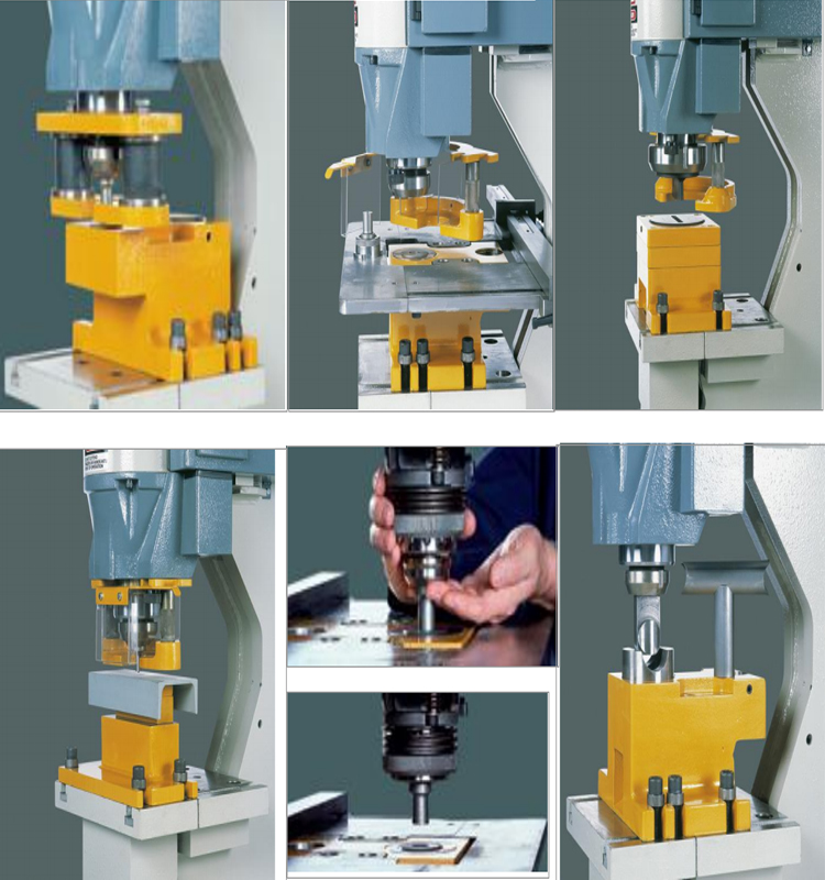 Metalo pjovimo hidraulinė plieno apdirbimo mašina, skirta perforavimui, apkarpymui, įpjovimui