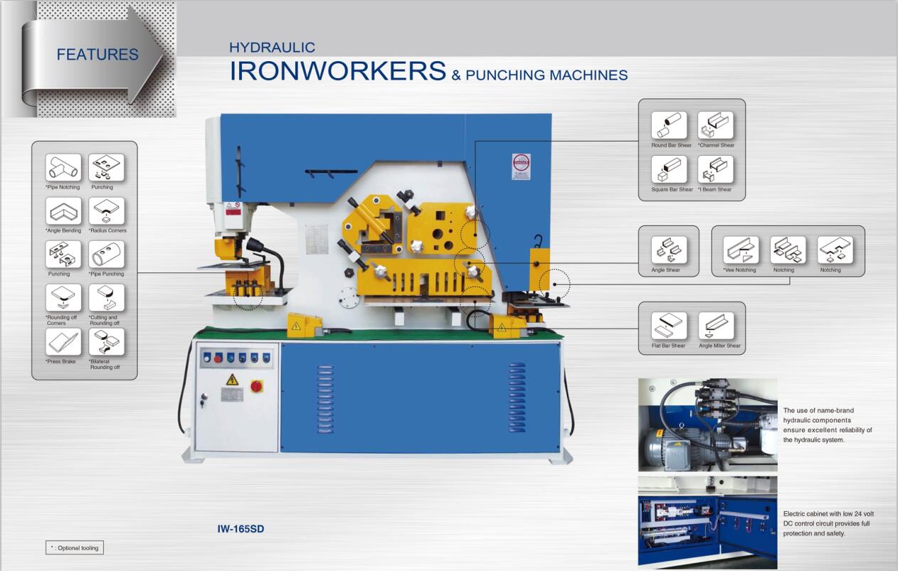 Metalo hidraulinė „IronWorker“ perforavimo ir kirpimo mašina
